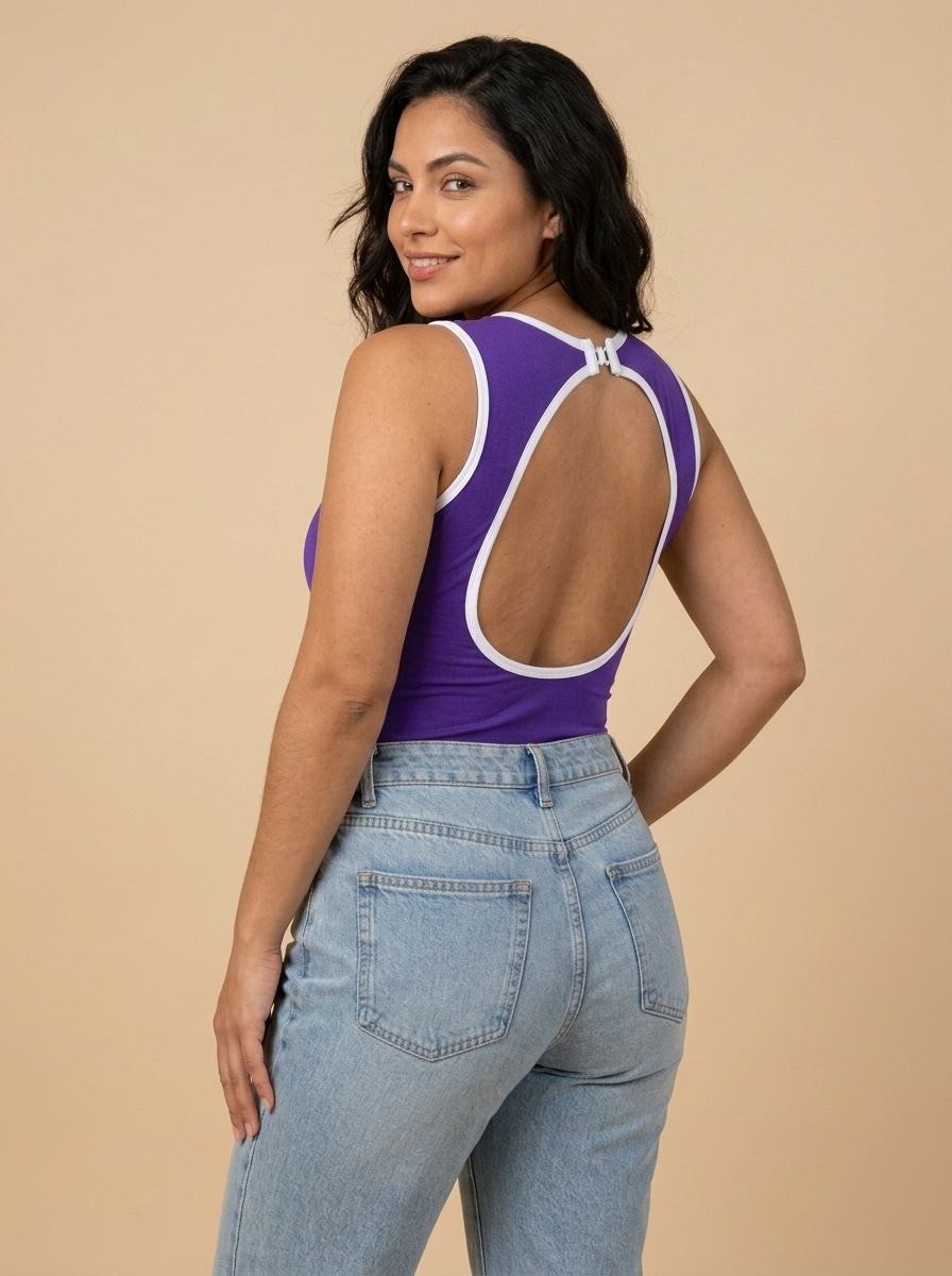 Body Siza Curveluna Lila espalda abierta