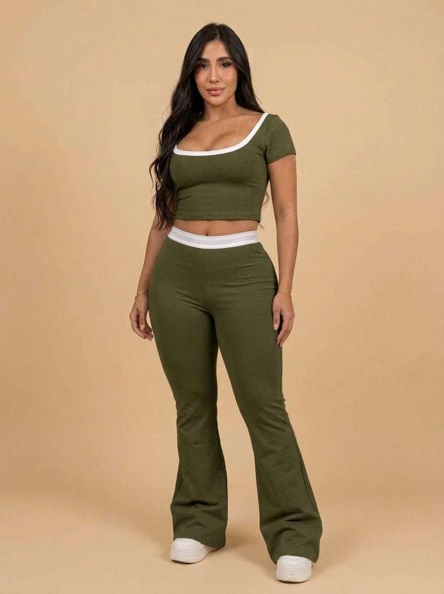 Conjunto Nube Curveluna Verde Militar