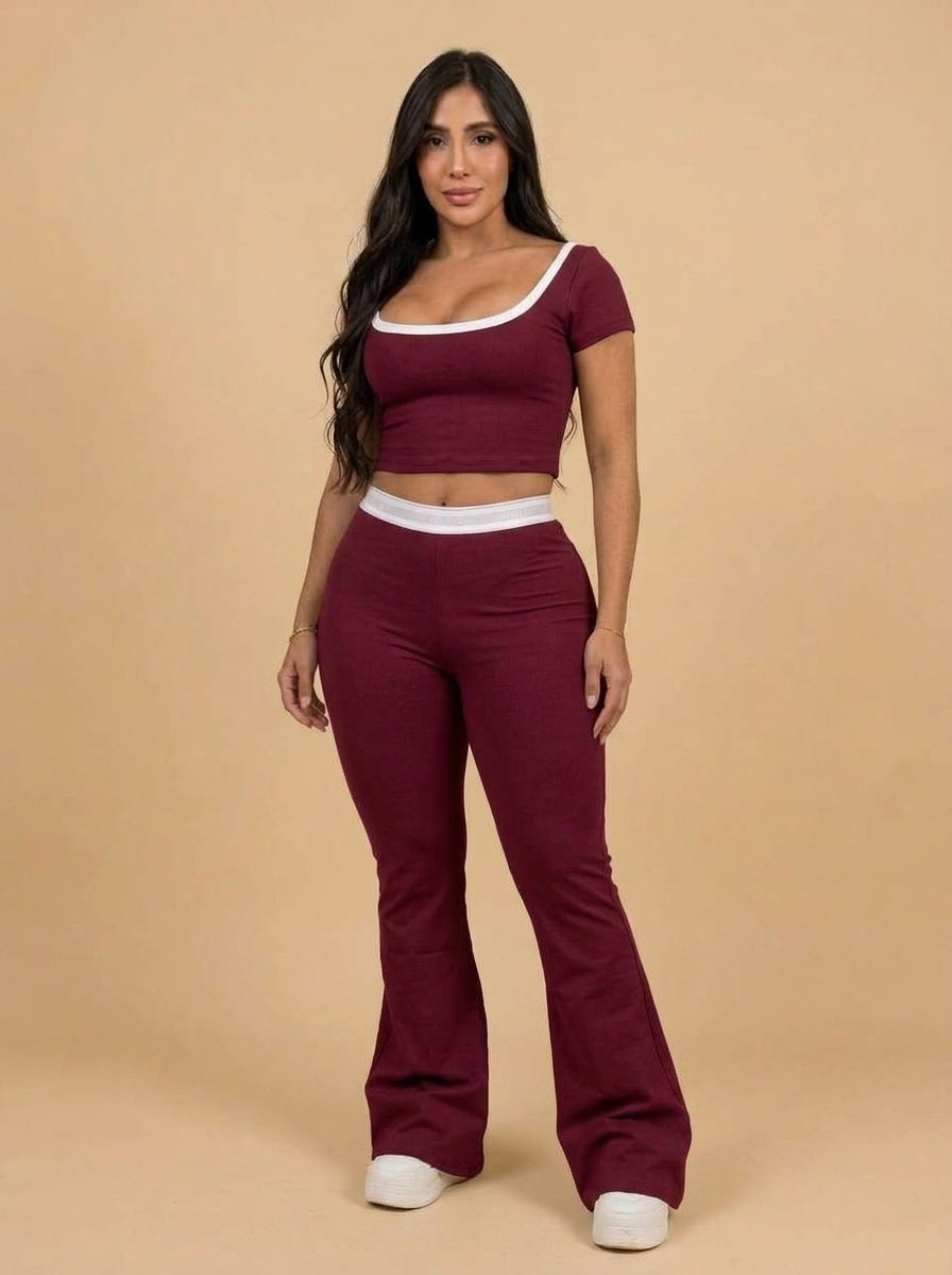 Conjunto Nube Curveluna Vino Tinto