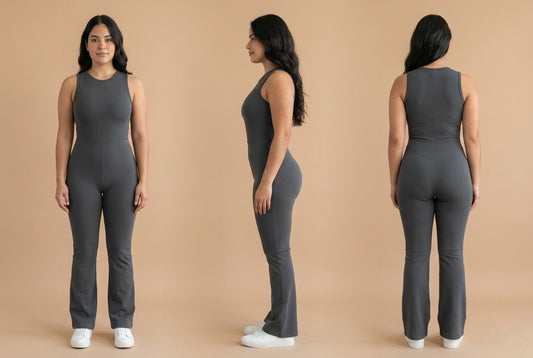 Enterizo Moldeador Luxury Curveluna frente, perfil y espalda